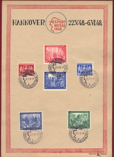 FDC Gedenkblatt 969-970 EXPO Hannover 1948 Din A4