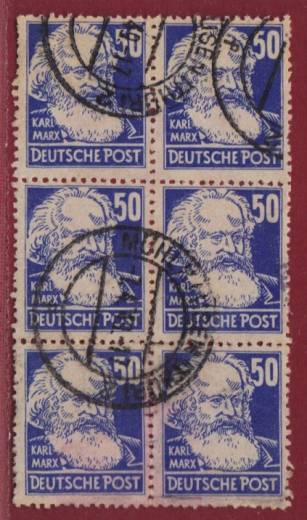 SBZ Nr. 224 6er-Einheit m. Vollstempel