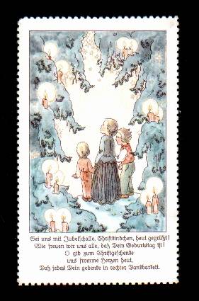 Lesebildchen, Weihnacht, Kinder Kerzenschein, ca. 1930