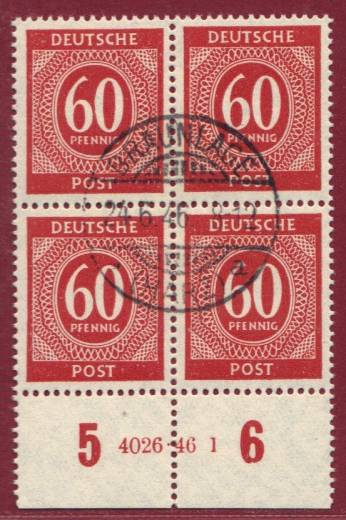 933a HAN 4026.46-1, Type I, 4er-Block Vollstempel BRAUNLAGE !!!