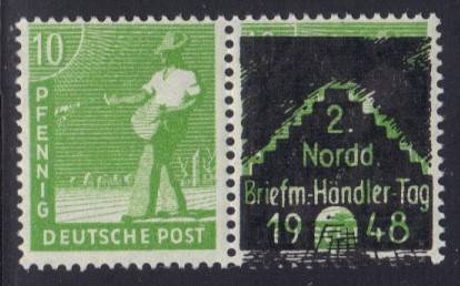 946a Zd Überdruck 2. Nordd. Briefm.-Händlertag 1948