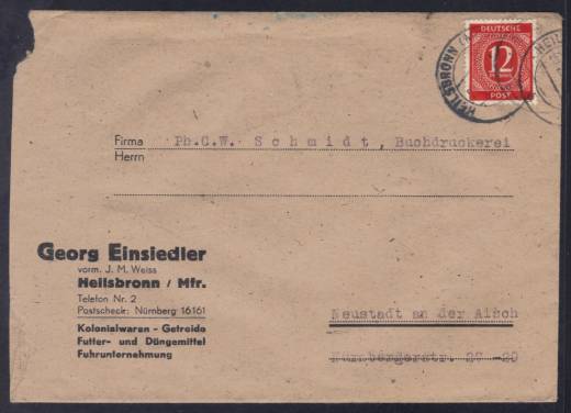 Frühverwendung Nr. 919 EF Heilsbronn - Neustadt 23.02.46