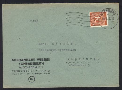 Frühverwendung Nr. 925 Nürnberg 30.3.46