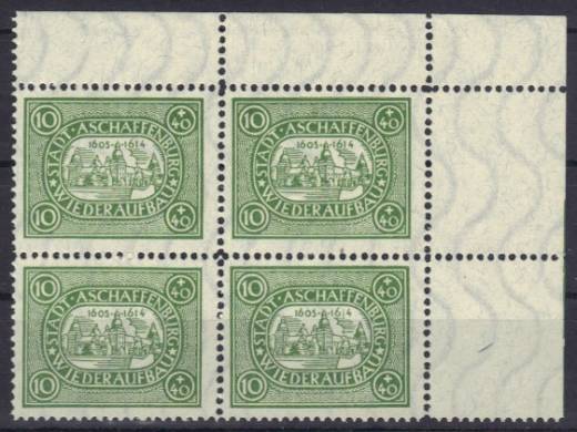 Stadtpost Aschaffenburg 1946 Nr. IIAy 4er EOR, 40,- € Michel ++