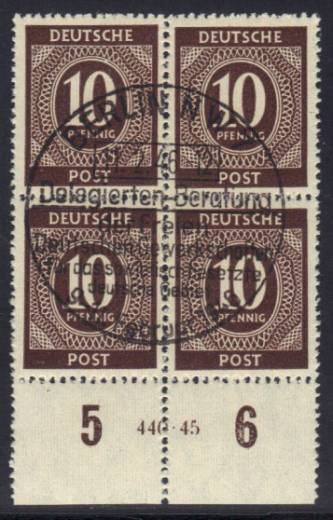 918a 4er HAN 440.45 4er-Block, Vollstempel BERLIN 11.2.46