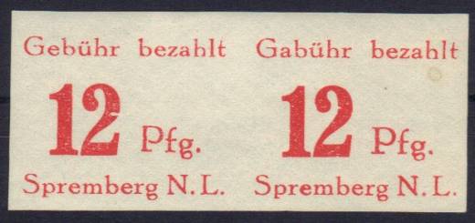 Spremberg Nr. 12 B PF I im Paar + F19/29