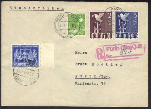 962a 4er-Block Vollstempel SST KREFELD 25.4.48, gepr. BPP !!!RRR