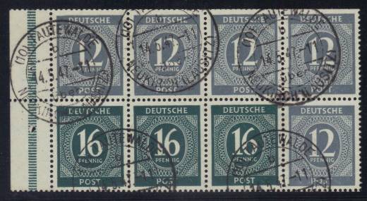 H-Blatt 123 RLV IIa aus MH 50, grün 7 mm, Vollstemnpel TAUTEWALDE 14.5.47, Befund Schlegel BPP!!!RRR