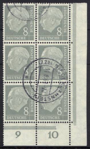 BRD Nr. 182 Ww 6er EUR, Vollstempel!!!RRR