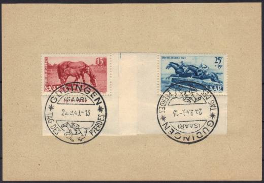 Saar Nr. 256-266 FDC Tag des Pferdes mit Druckdatum !!!RRR