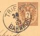 Österreich Besetzung Lombardei / Venetien K1 TRIEST -Bahnhof 24.2.1887 auf 2 Kreuzer GS  mit privatem Zudruck Smreker & Comp.