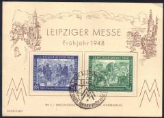 967a PF I auf Sonderkarte FDC Leipziger Frühjahrsmesse 1948