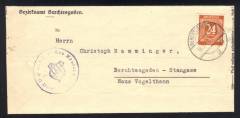 925a EF auf Fernbrief 1.GS amtl. Faltbrief m. Amtssiegel / DR-Altstempel Berchtesgaden 18.2.47